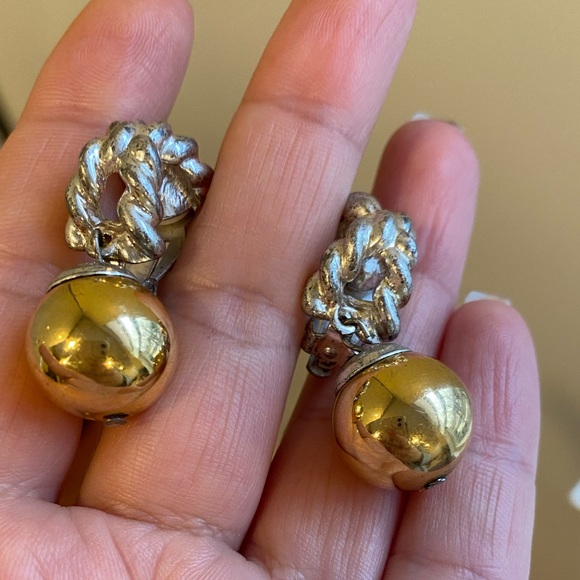 Givenchy two tone clip on earrings. Vintage. Great condition. - Picture 1 of 6